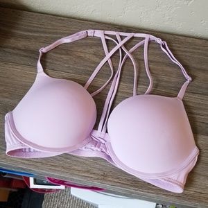 Xhilaration T-shirt bra strappy front closure 34C